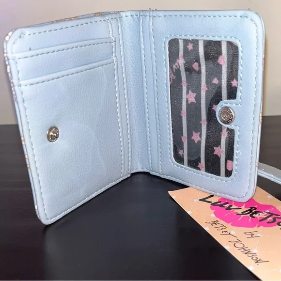 Betsey Johnson Wallet Blue, Bow, Coquette, NWT - Picture 3 of 3